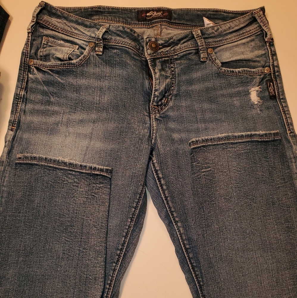 Silver Skinny Jeans